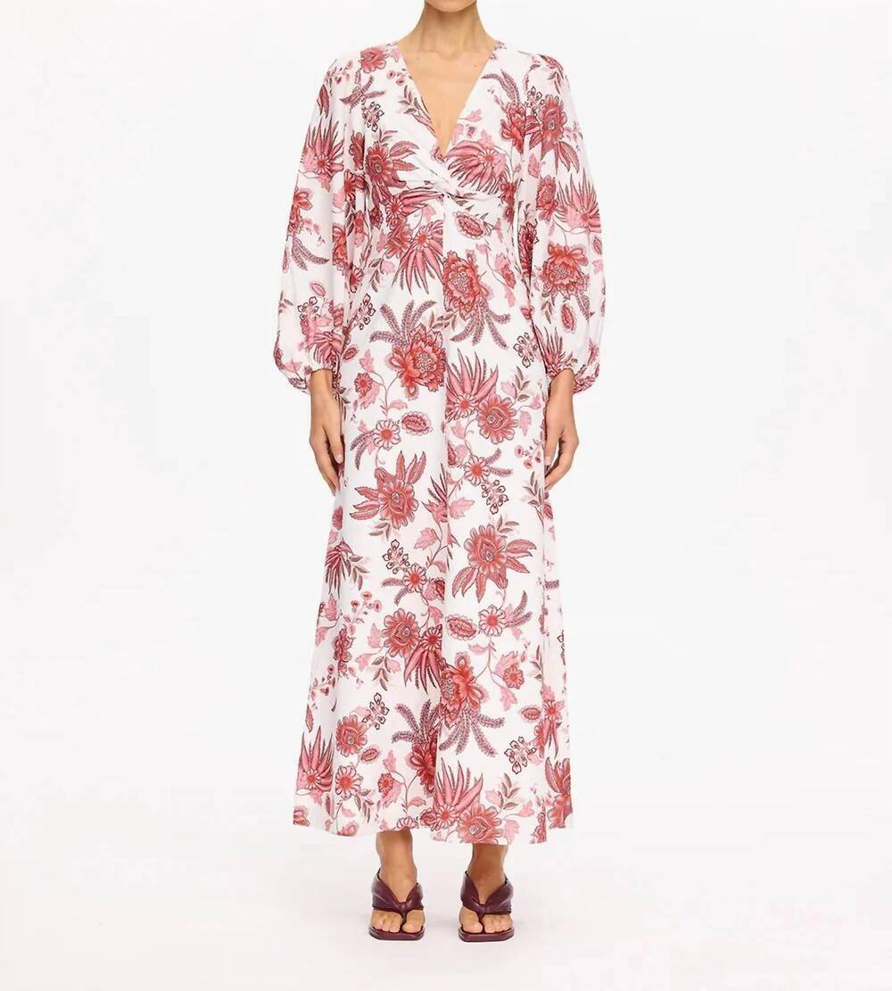 NEW KIVARI bailey midi dress in ivory red floral